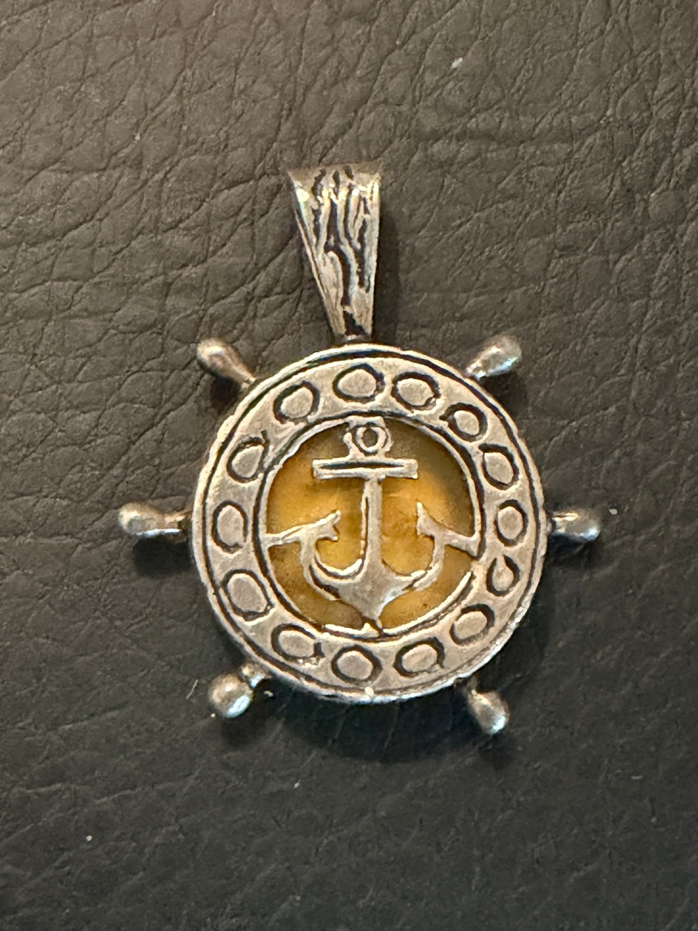 Solid 925 Sterling Silver Ship Wheel Pendant Charm | Nautical Ocean Jewelry